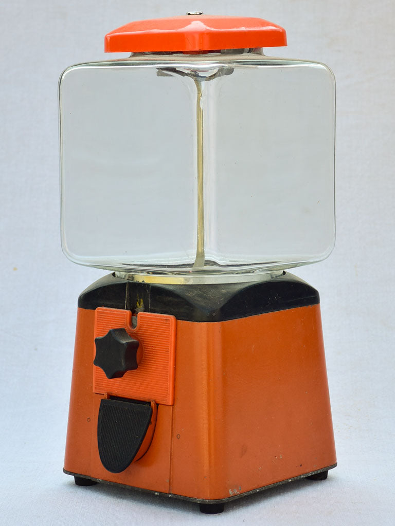 Mid-century French gumball dispenser - orange