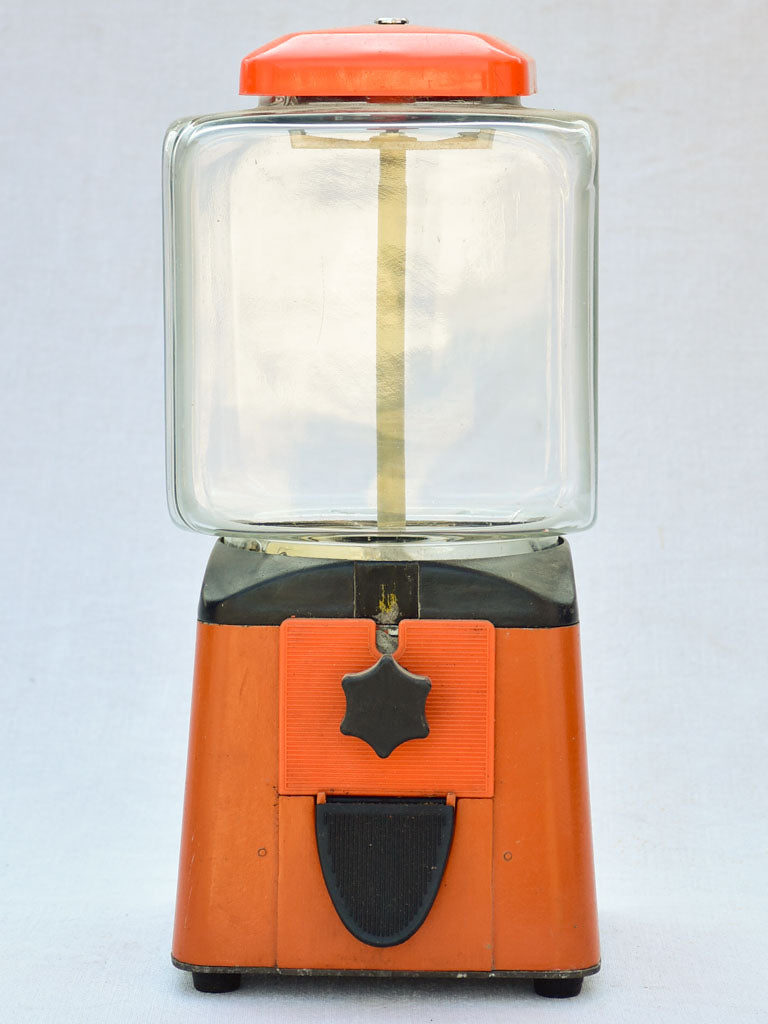 Mid-century French gumball dispenser - orange