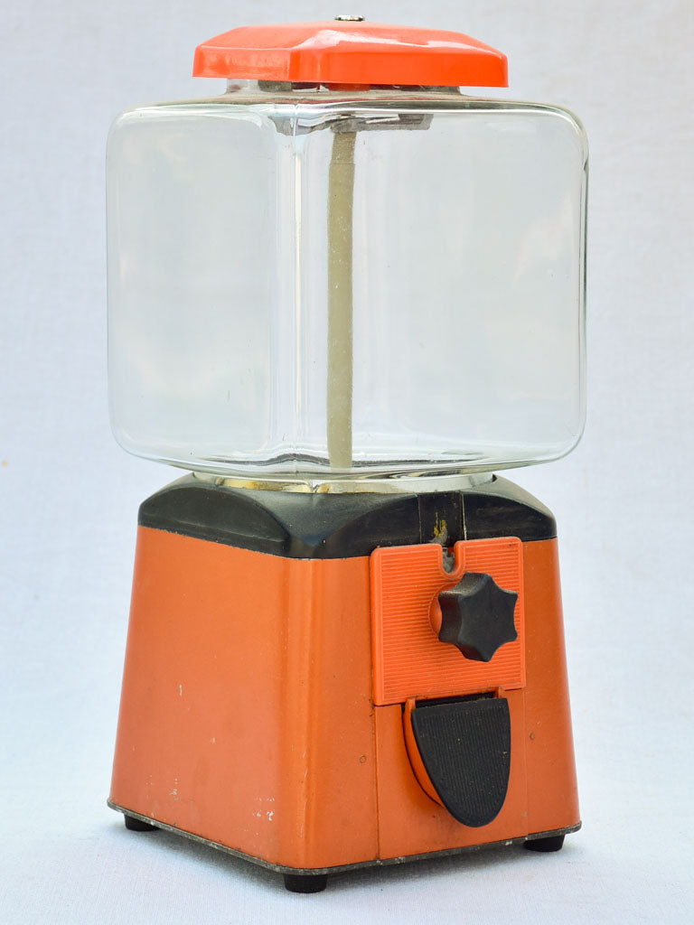 Mid-century French gumball dispenser - orange