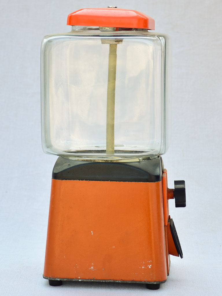 Mid-century French gumball dispenser - orange