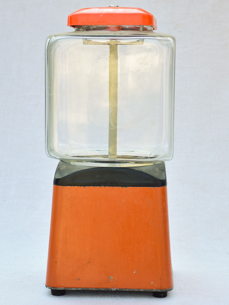 Mid-century French gumball dispenser - orange