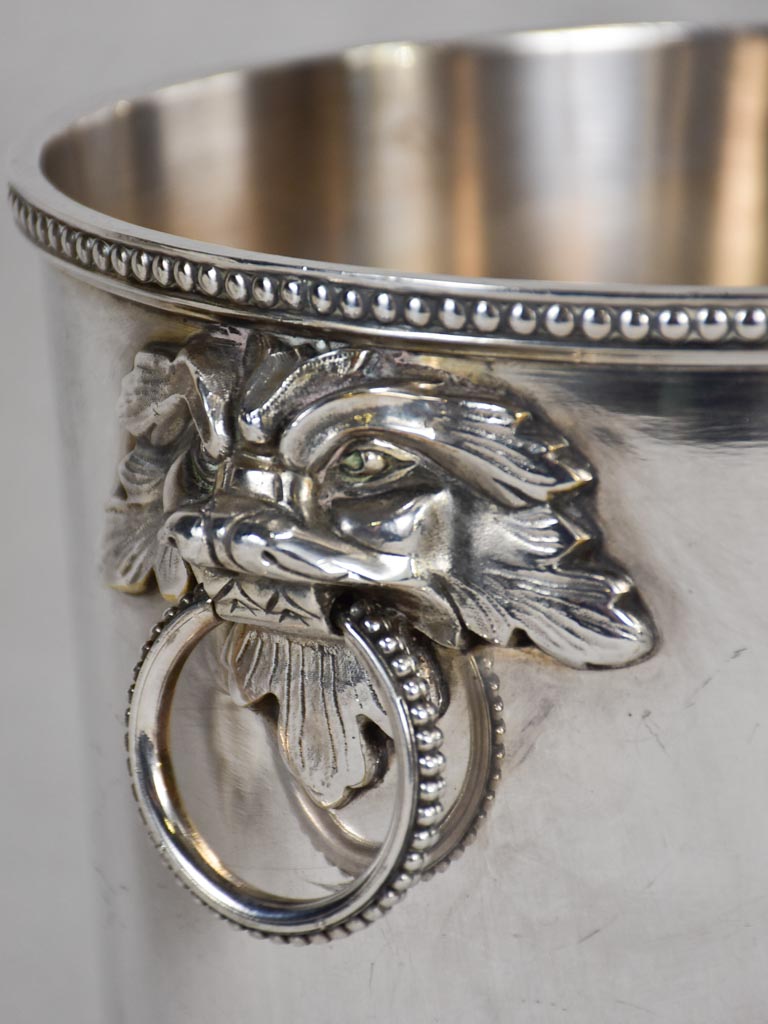 Early 20th-century ice bucket with lions' heads handles