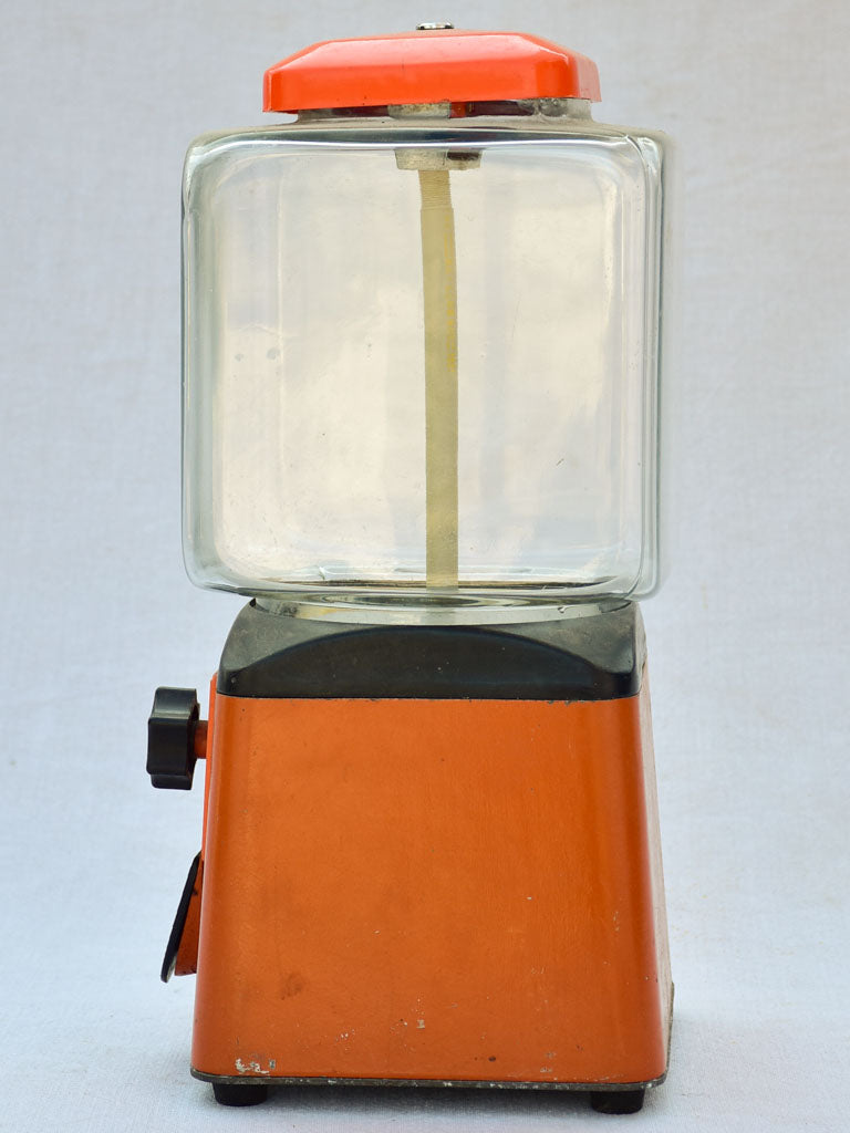 Mid-century French gumball dispenser - orange