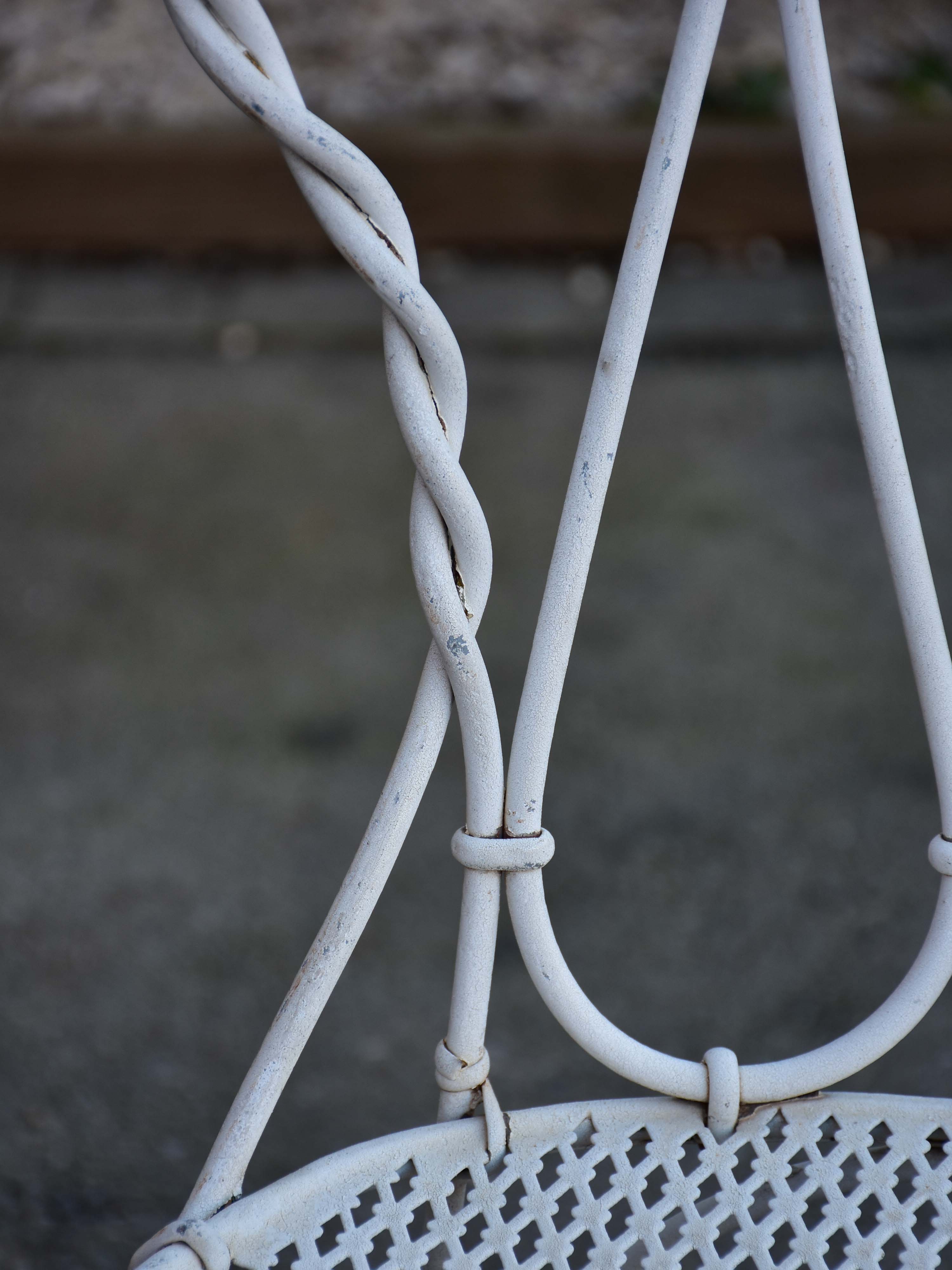 Pair of antique French garden chairs - white