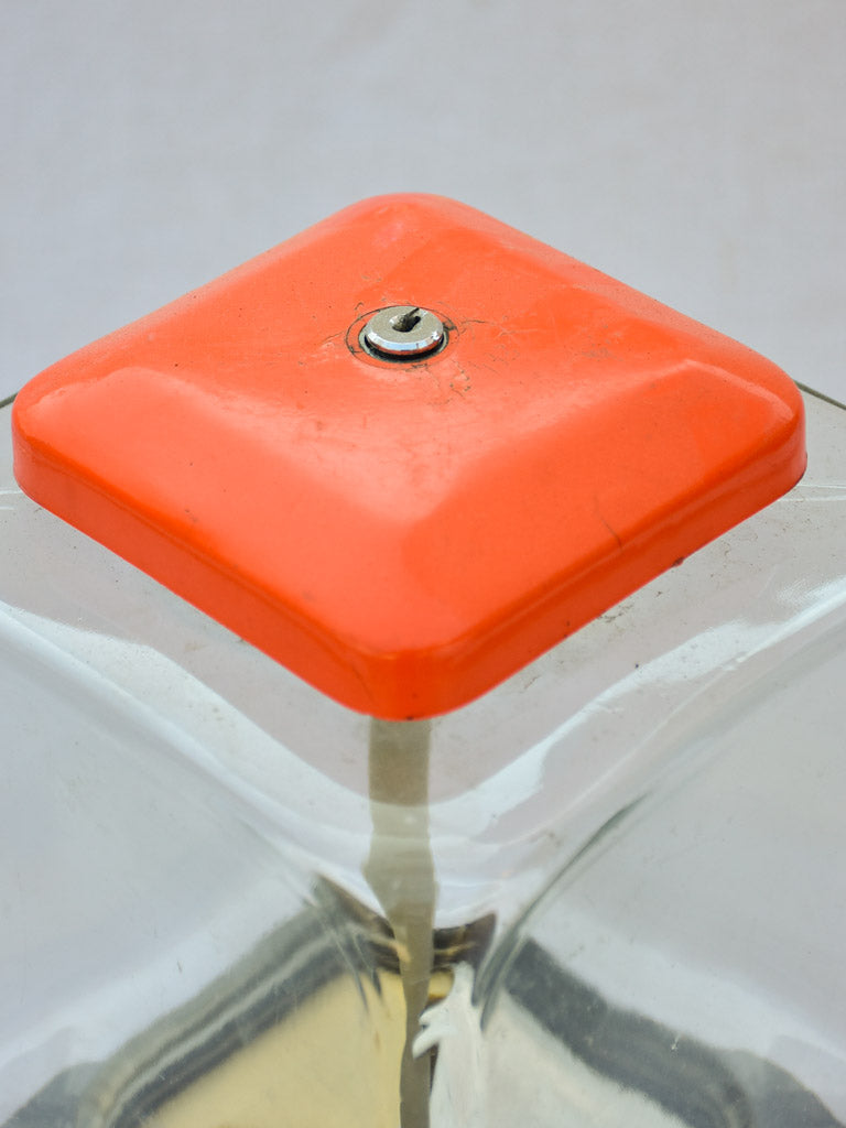 Mid-century French gumball dispenser - orange