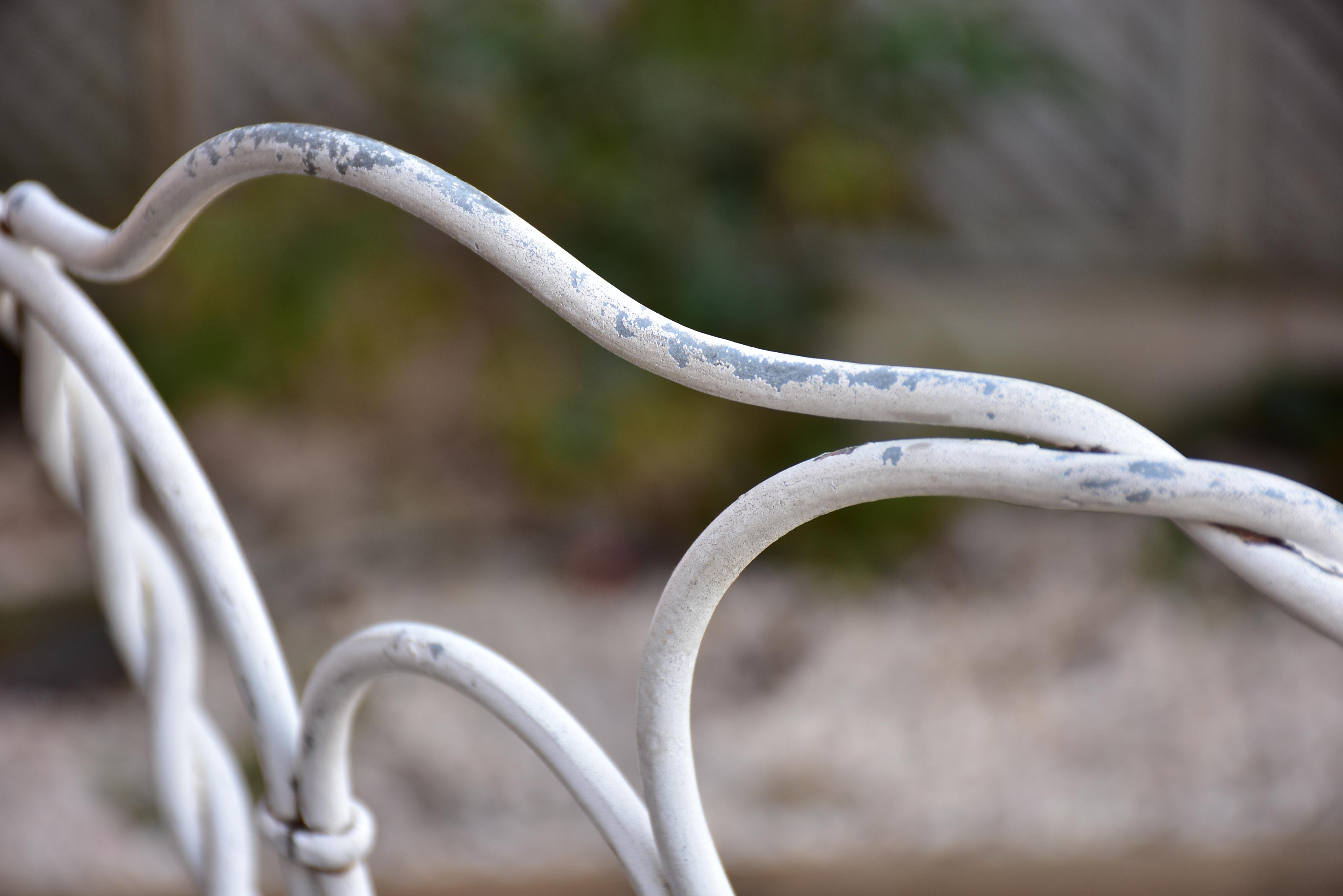 Pair of antique French garden chairs - white