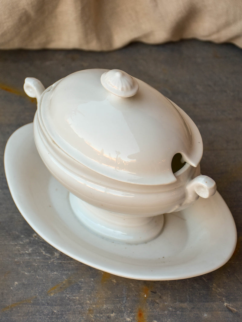 Vintage French sauce dish with lid