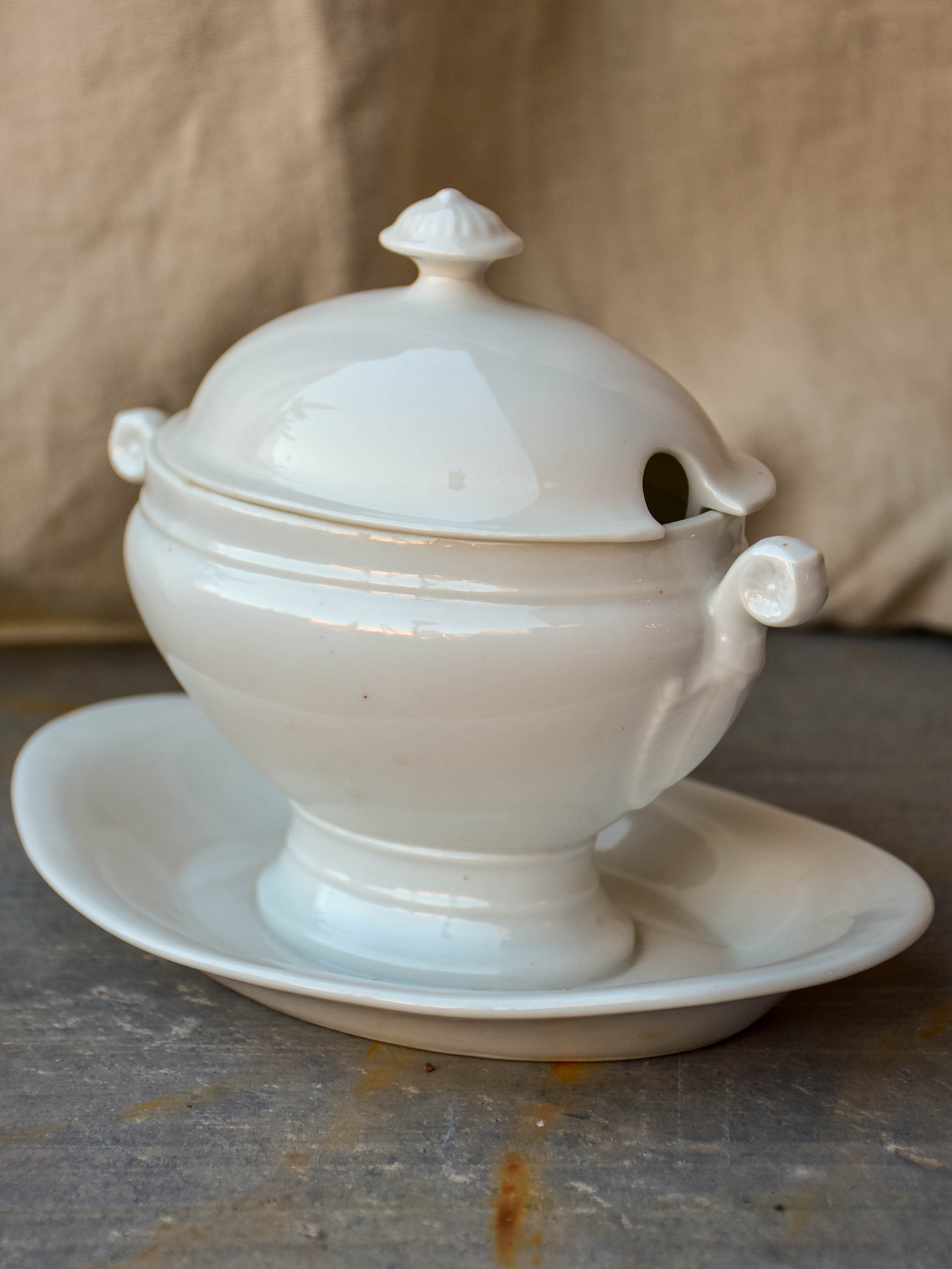 Vintage French sauce dish with lid