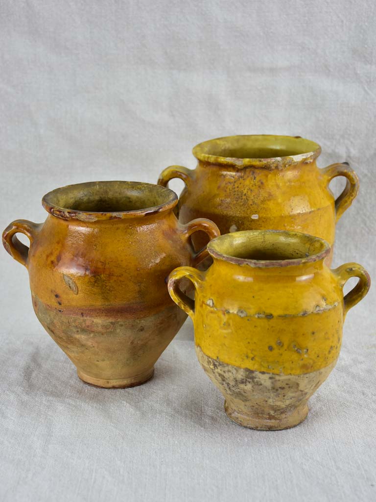 Collection of three nineteenth century French confit pots