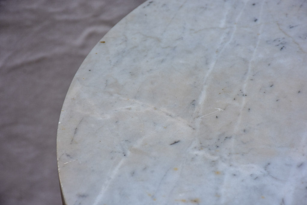 19th Century Italian marble top garden table with cast iron base