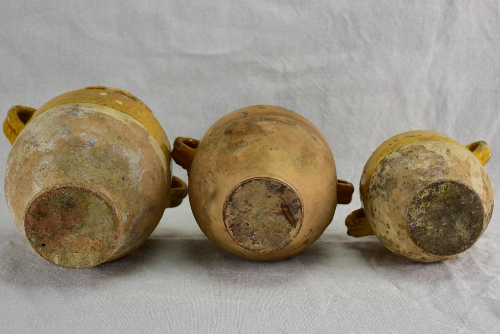 Collection of three nineteenth century French confit pots