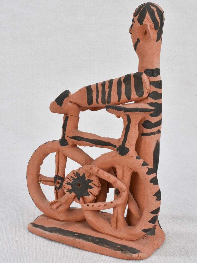 Figure on bike, clay, 1965, Raymond Debièvre, 7"