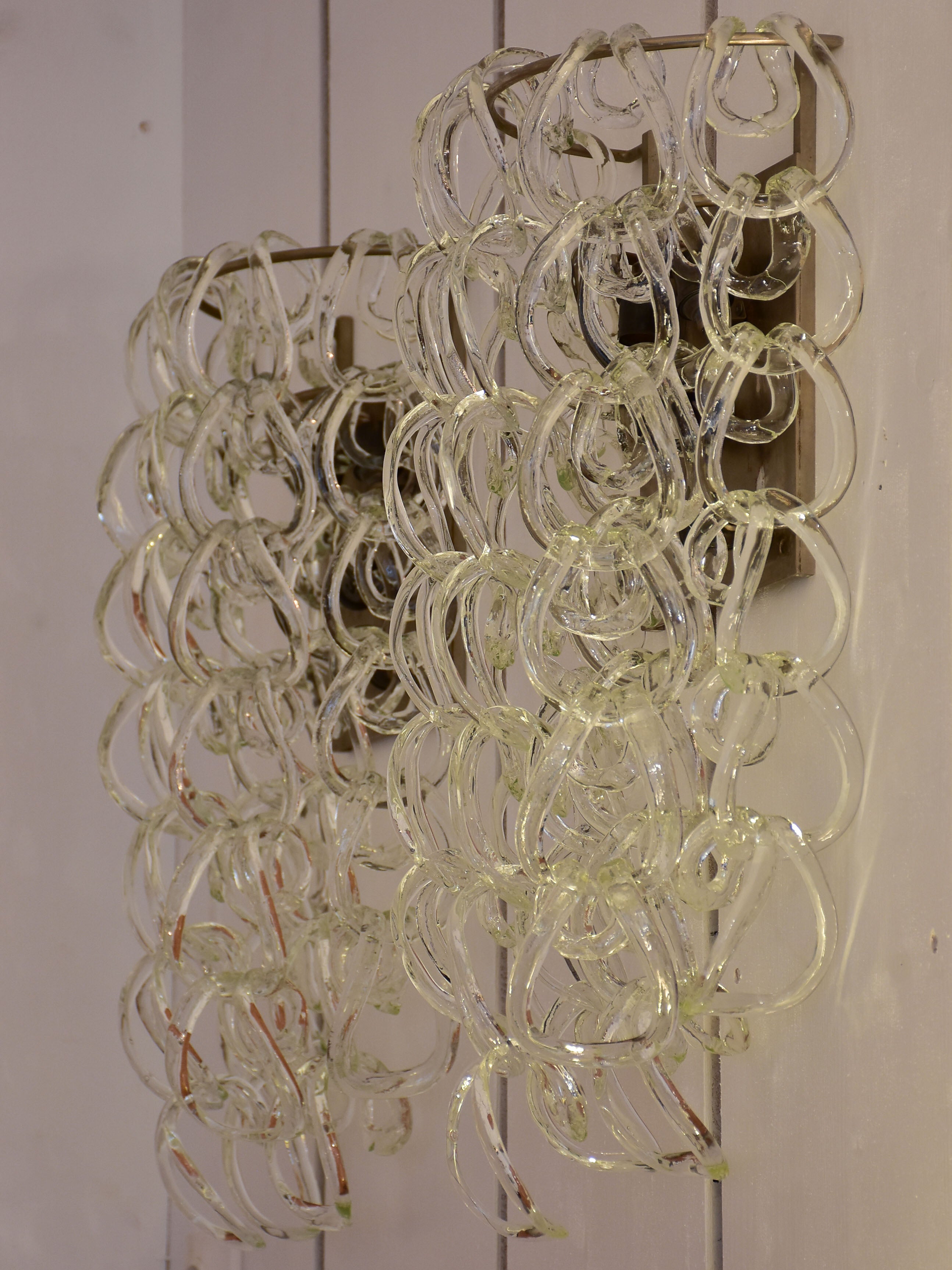 Angelo Mangiarotti wall sconces - clear chain