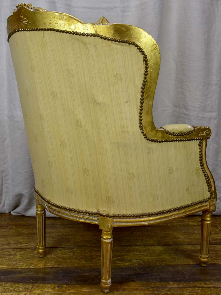 Pair of antique Louis XVI gilded armchairs