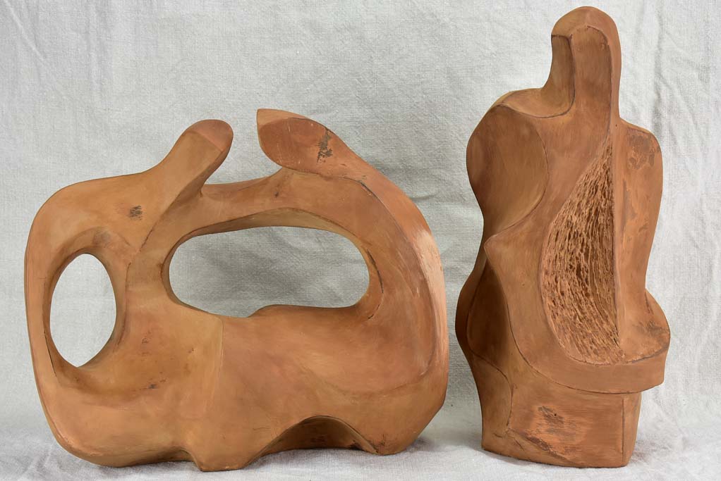 Two mid century French abstract sculptures