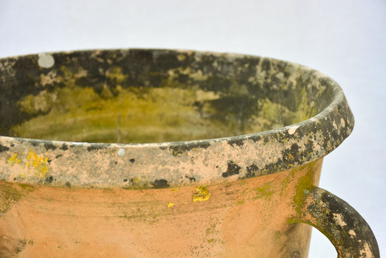 Large pair of terracotta Castelnaudary planters with four handles - 1940's 20"