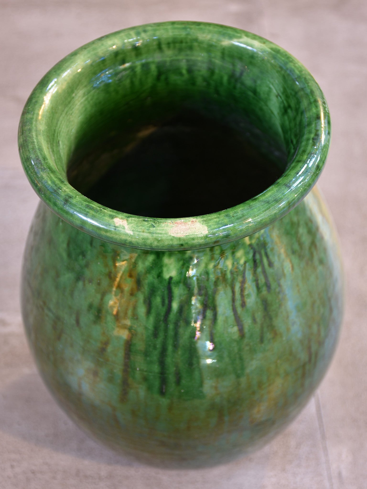 Green vintage vase - Vallauris