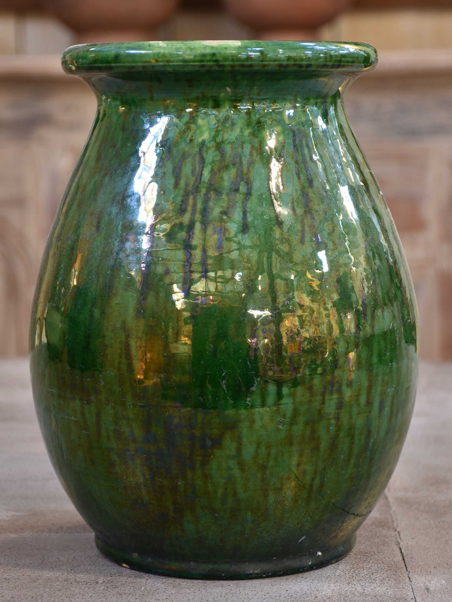 Green vintage vase - Vallauris