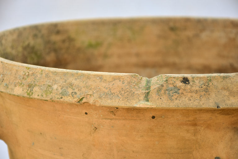 Large pair of terracotta Castelnaudary planters with four handles - 1940's 20"