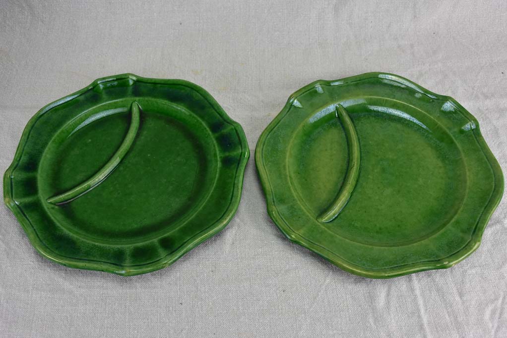 Set of seven 1950's asparagus serving plates - Pichon, Uzes