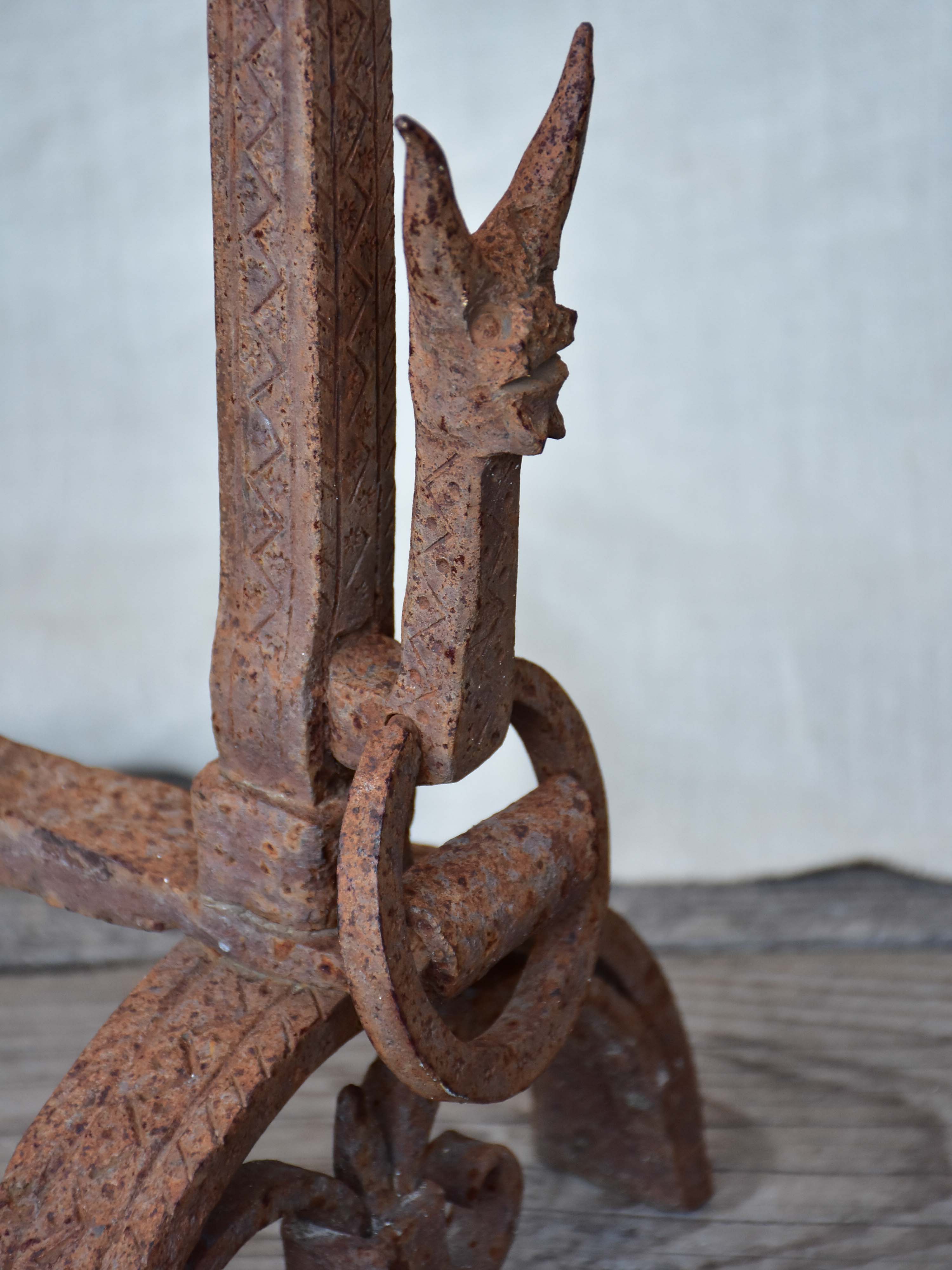 Pair of antique Italian dog irons