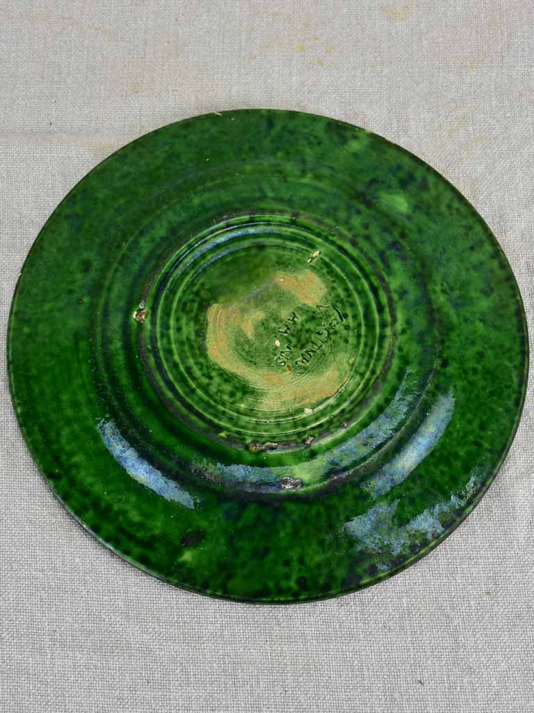 Collection of three early twentieth century green bowls and one green plate