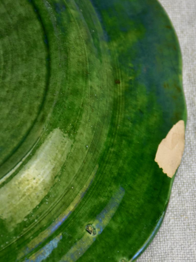 Collection of three early twentieth century green bowls and one green plate