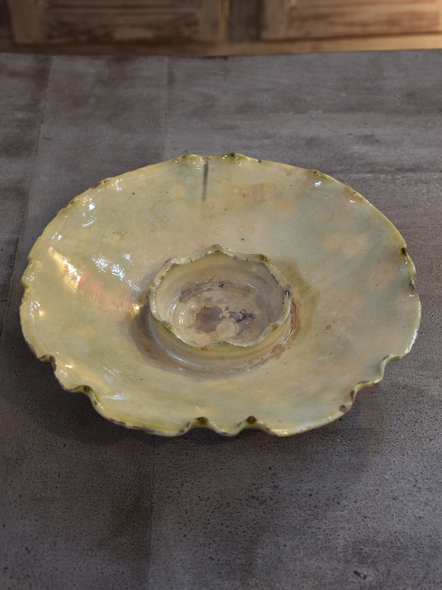 Melon serving dish, rare, late-18th-century, Biot