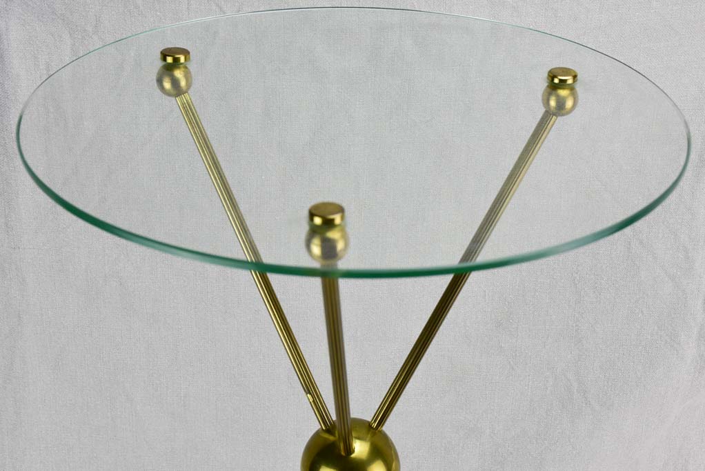 1970's glass side table / martini table 21¾"