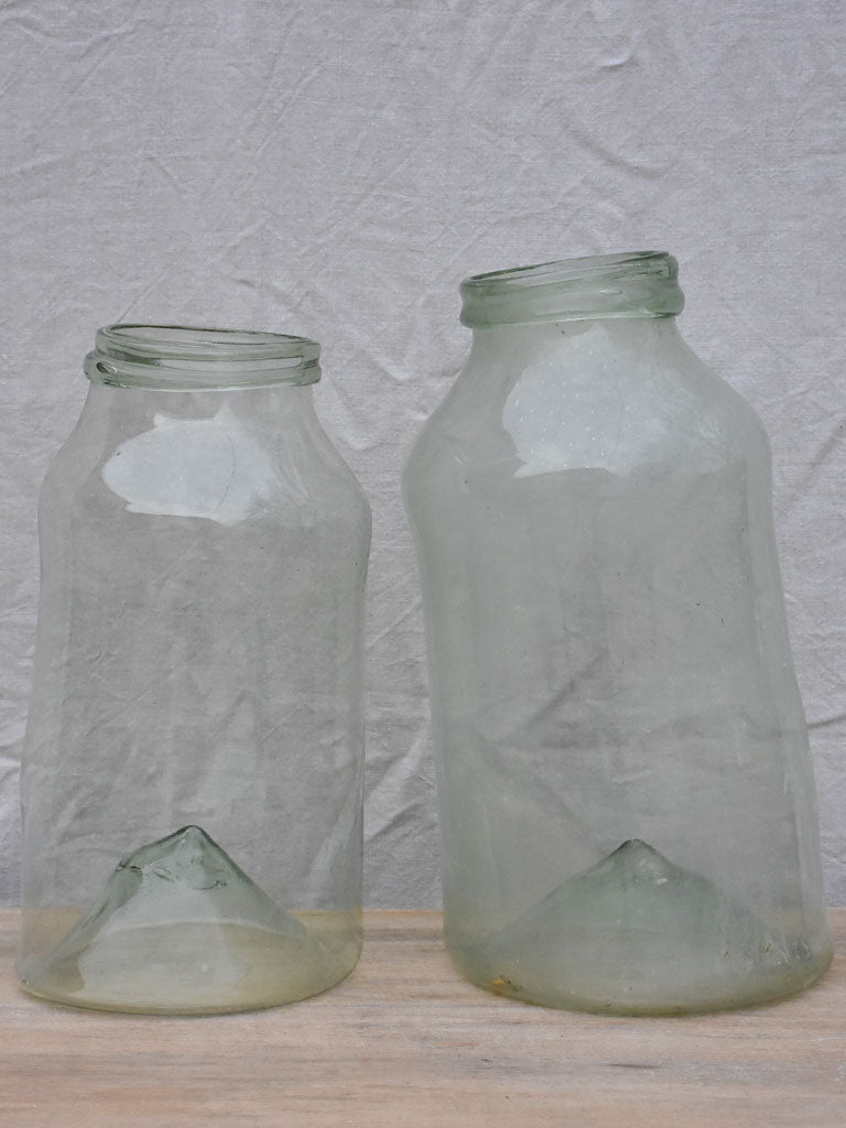 Pair of extra large antique French preserving jars 20½"