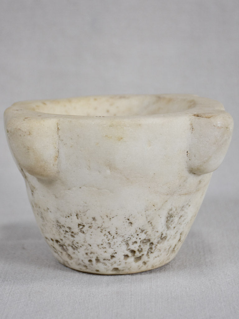 Antique French marble mortar with wooden pestle 7"