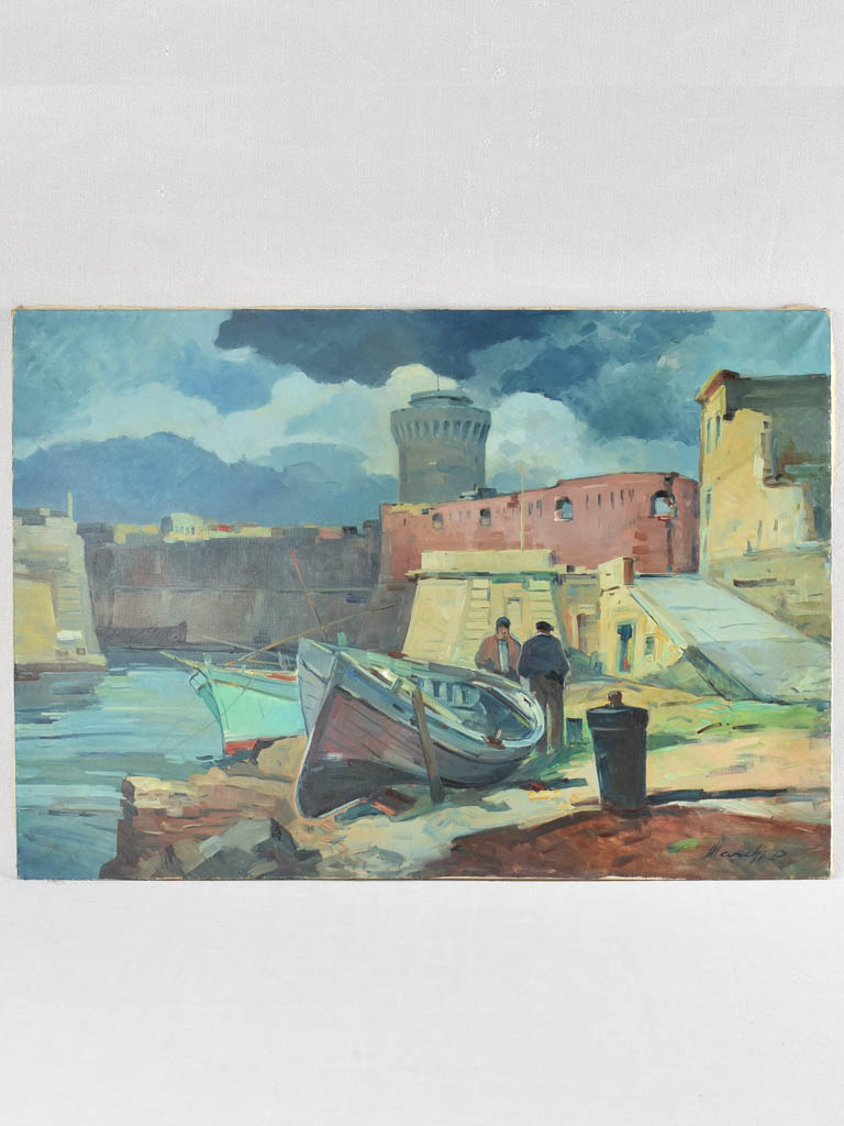 Antique seascape - Livorno Italy 28" x 39¾"