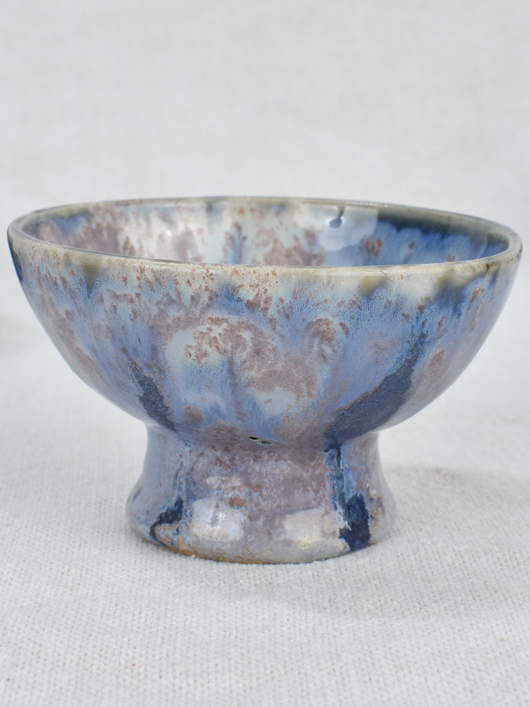 12 vintage ceramic bowls with blue glaze 3½"