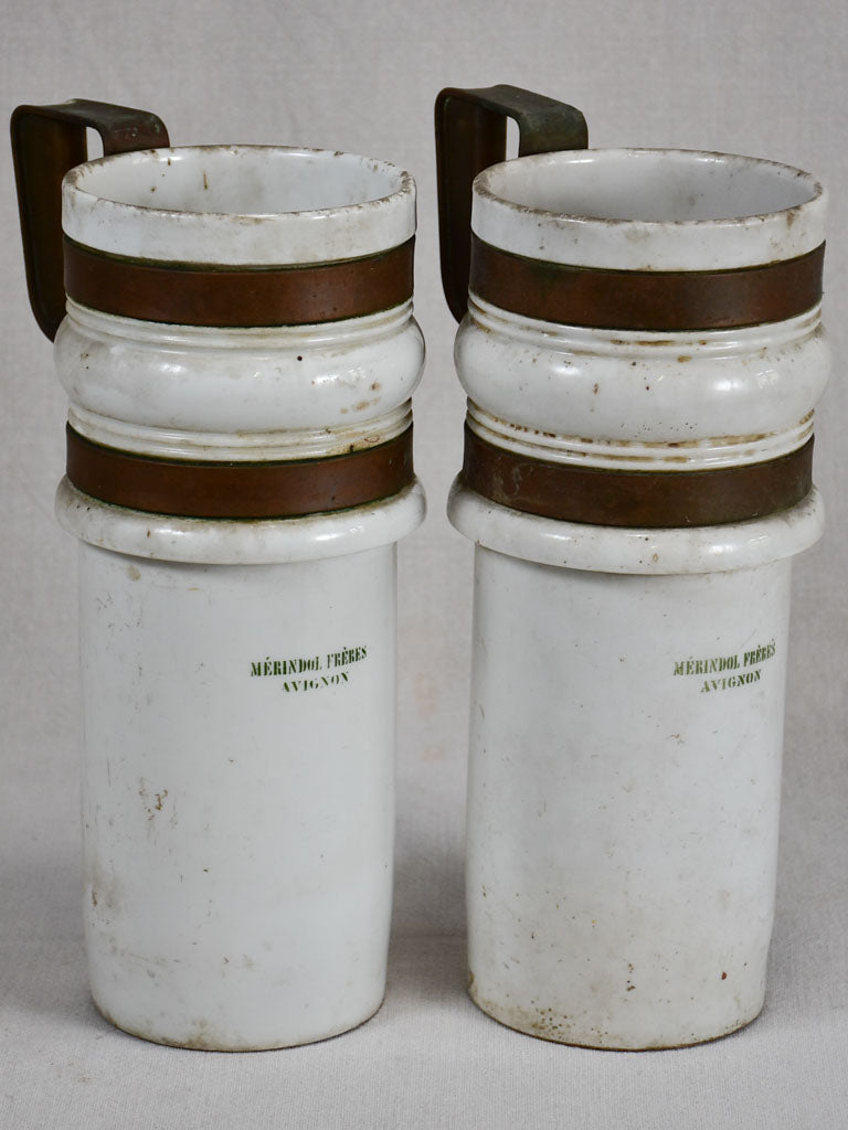 Pair of French bain marie pots - Merindol Freres Avignon 12¼"