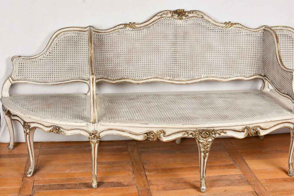 19th century Louis XV cane 'confident' settee 102¾"