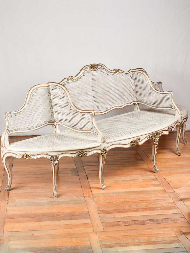 19th century Louis XV cane 'confident' settee 102¾"