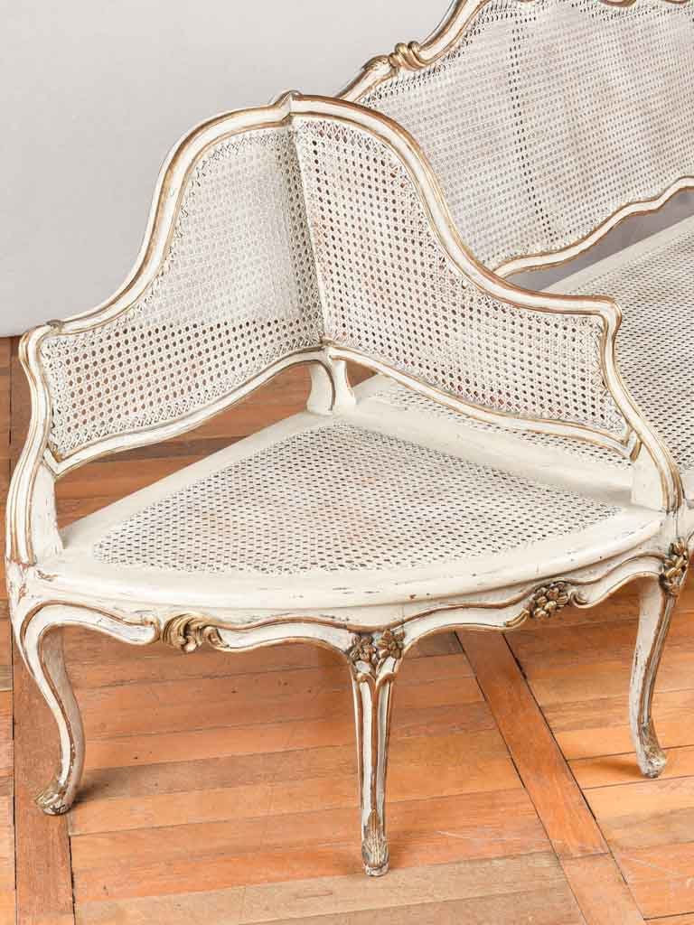 19th century Louis XV cane 'confident' settee 102¾"