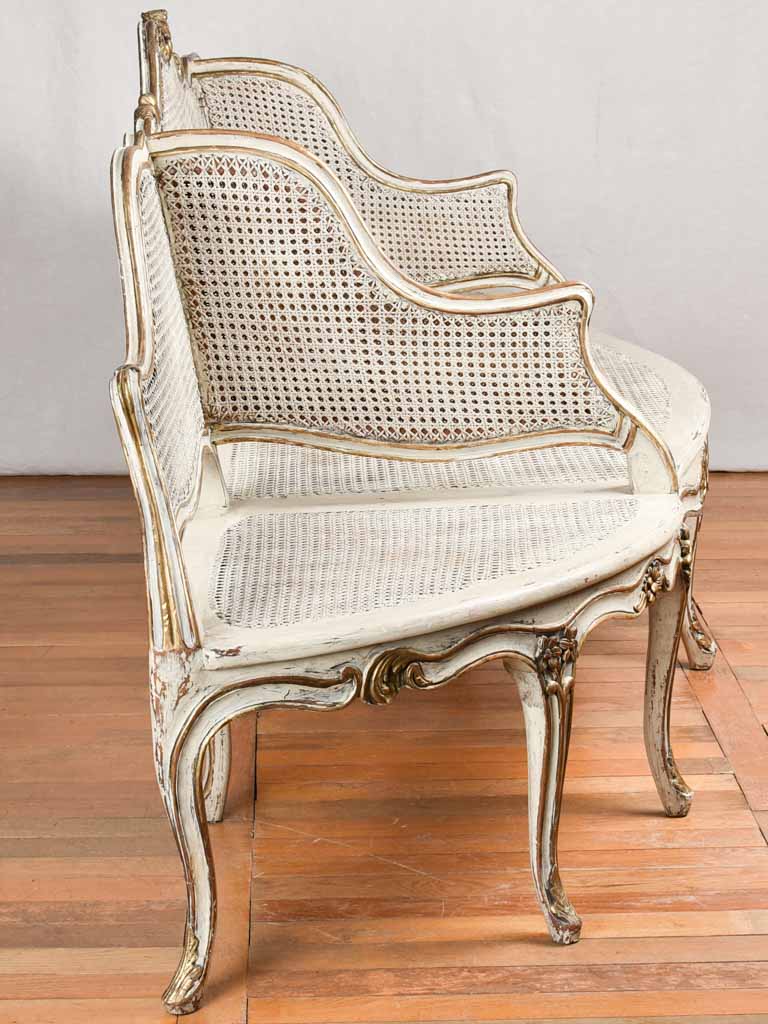 19th century Louis XV cane 'confident' settee 102¾"