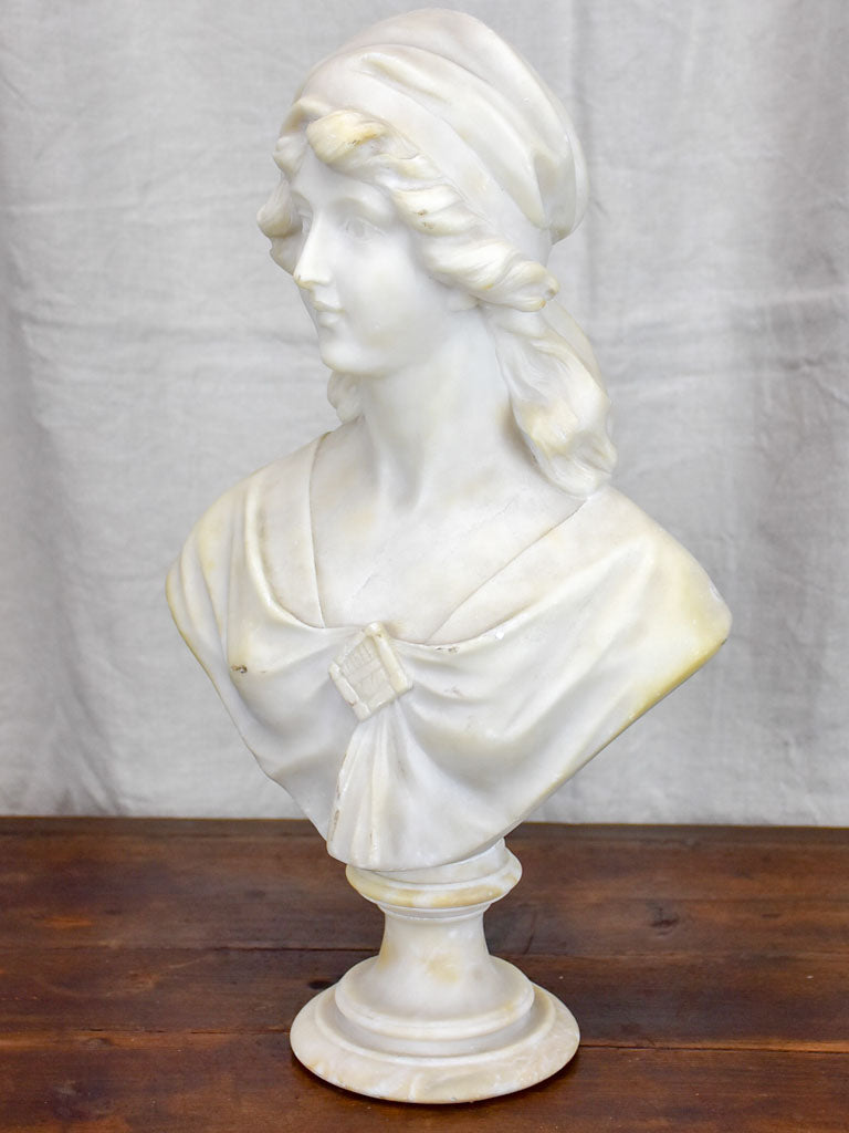 European marble female bust