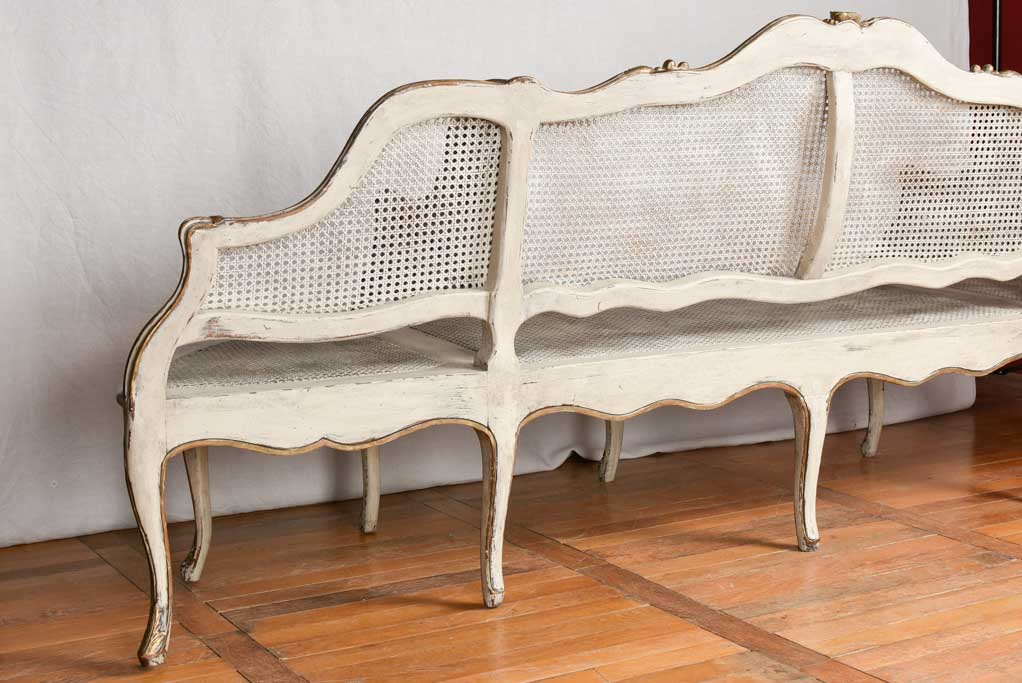 19th century Louis XV cane 'confident' settee 102¾"