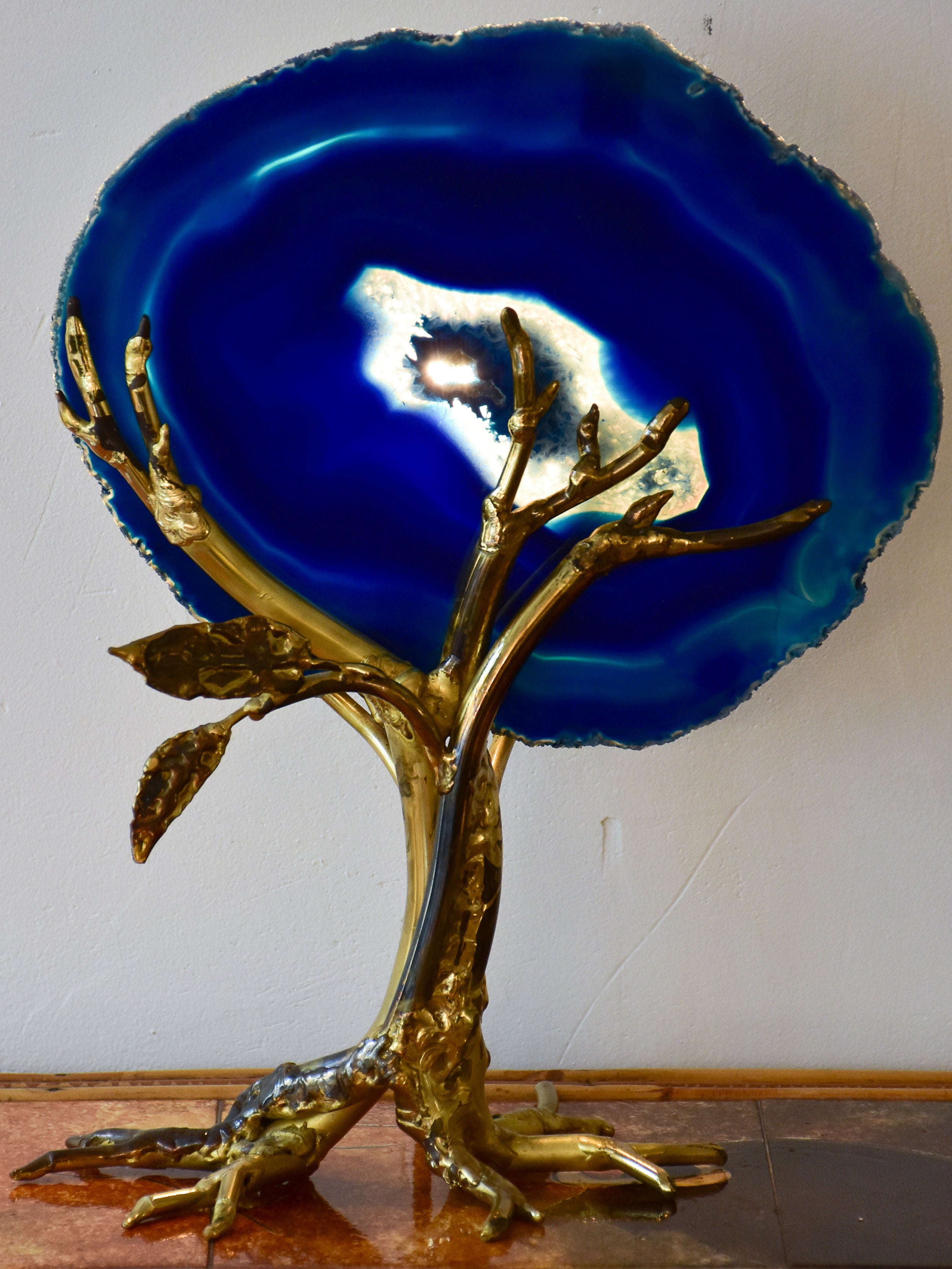 Isabelle Faure table lamp - brass and blue agate