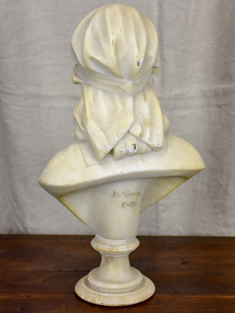 European marble female bust