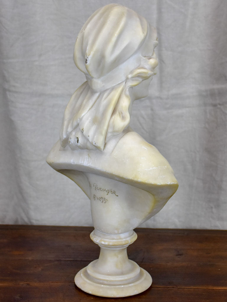 European marble female bust