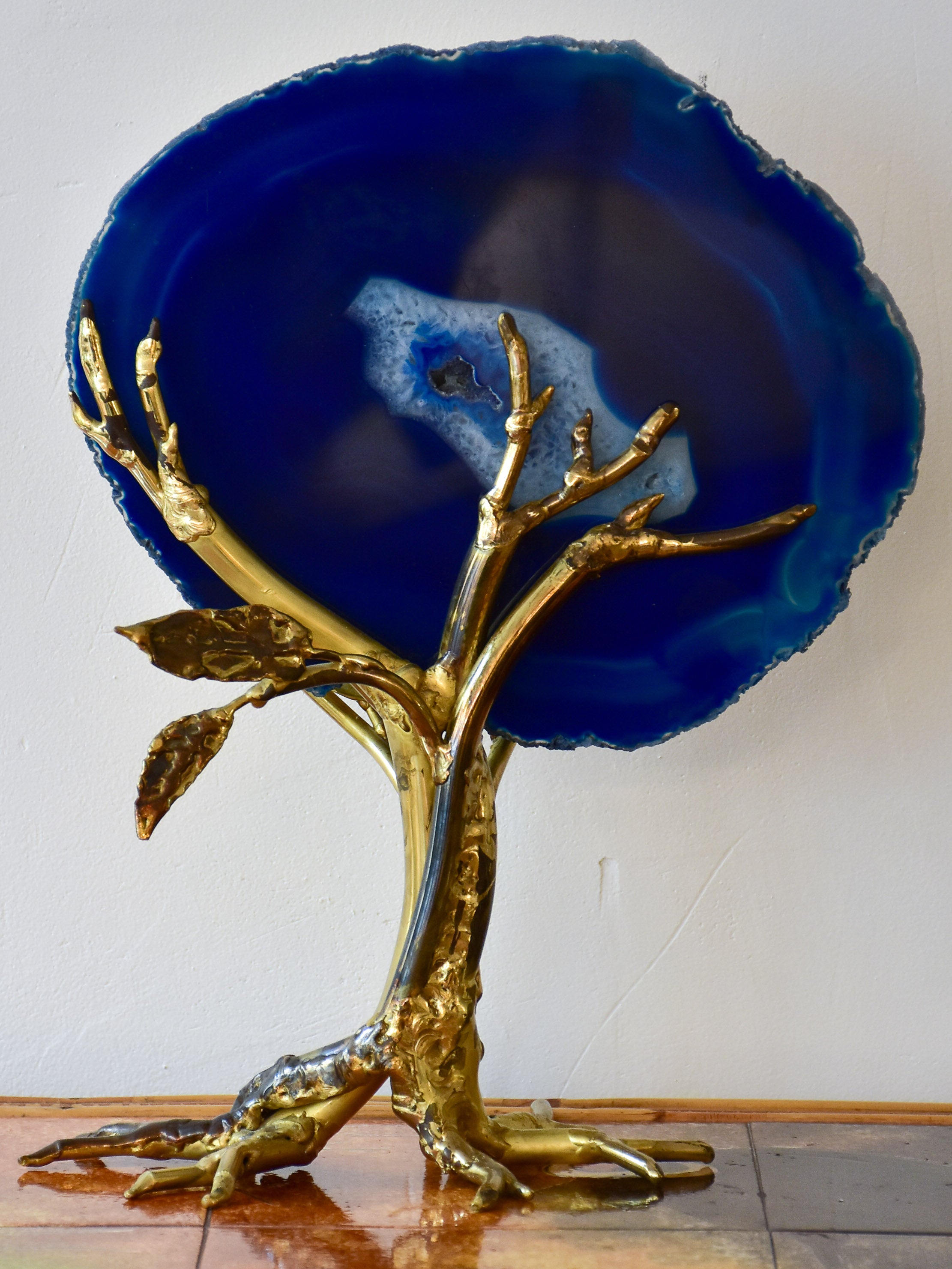 Isabelle Faure table lamp - brass and blue agate