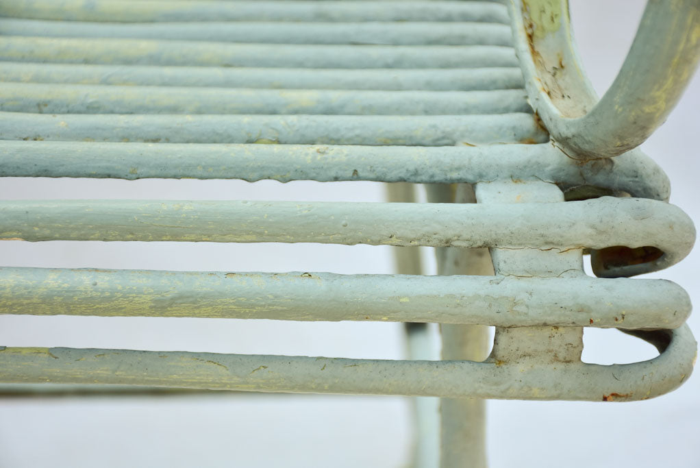 19th Century French Arras garden armchair with claw feet and scroll armrests