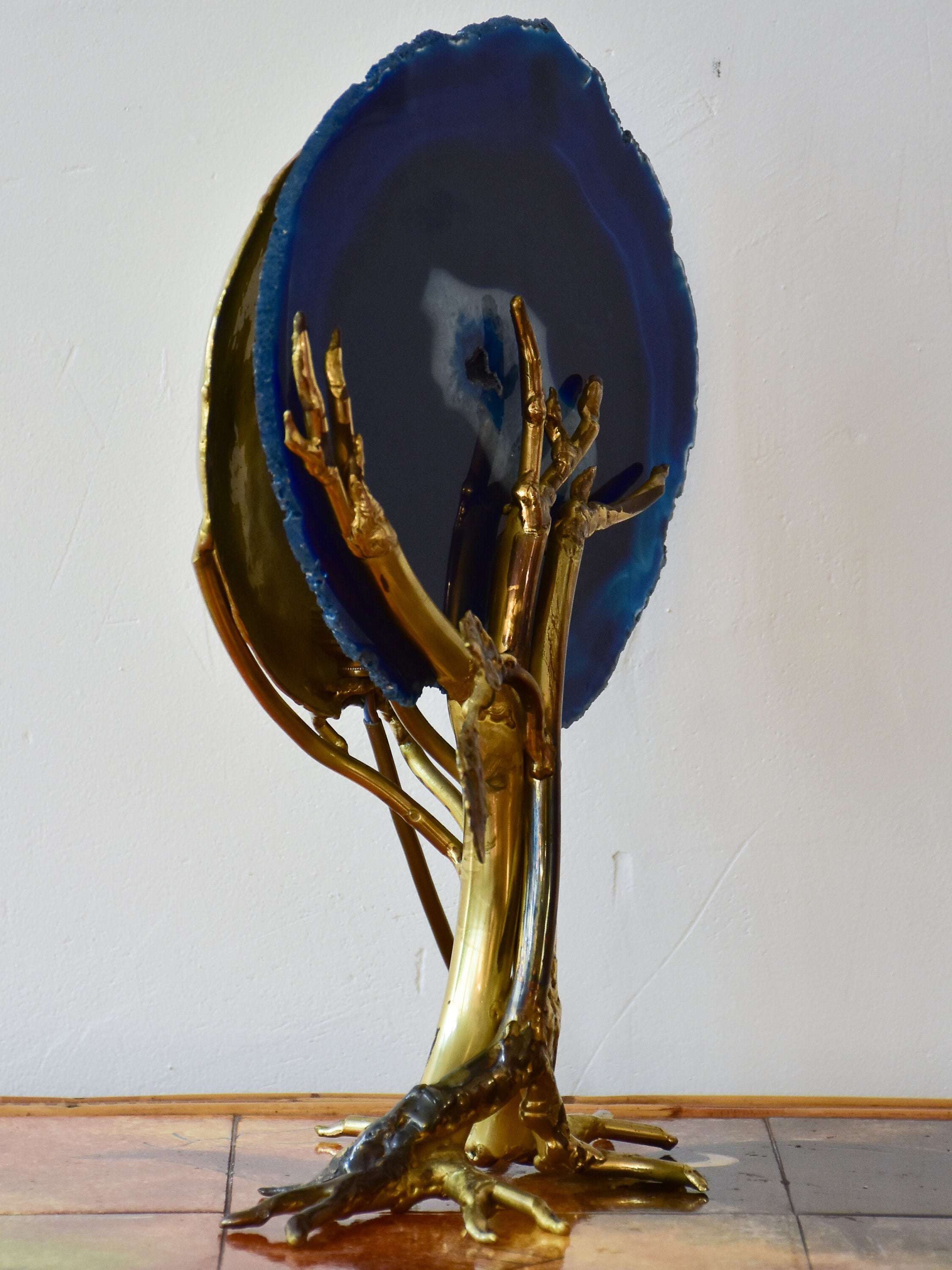 Isabelle Faure table lamp - brass and blue agate