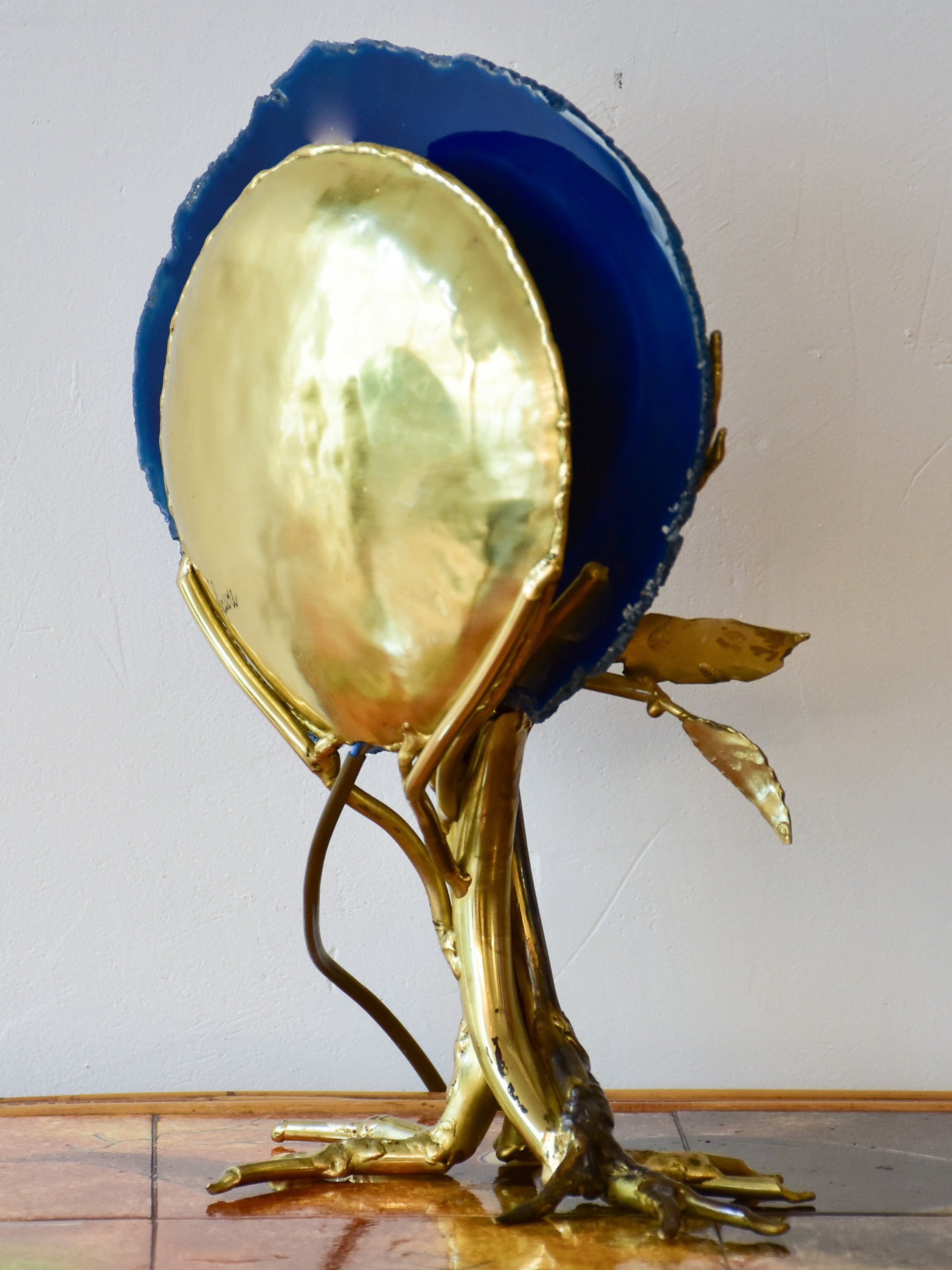 Isabelle Faure table lamp - brass and blue agate