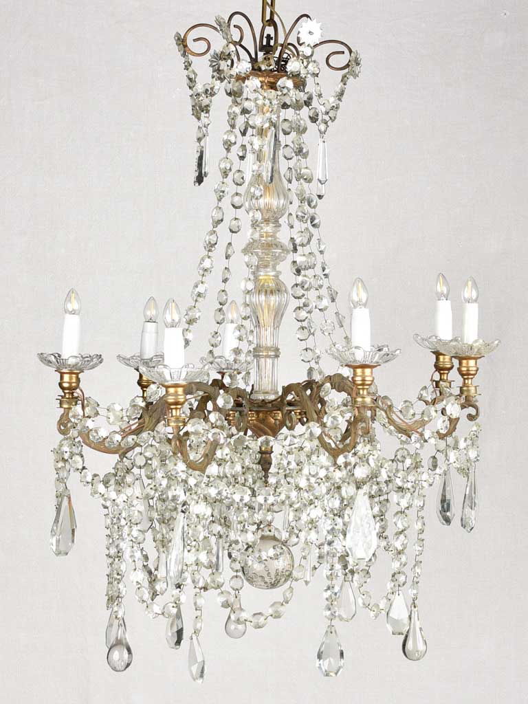 Antique French chandelier with 9 arms 25½" diameter