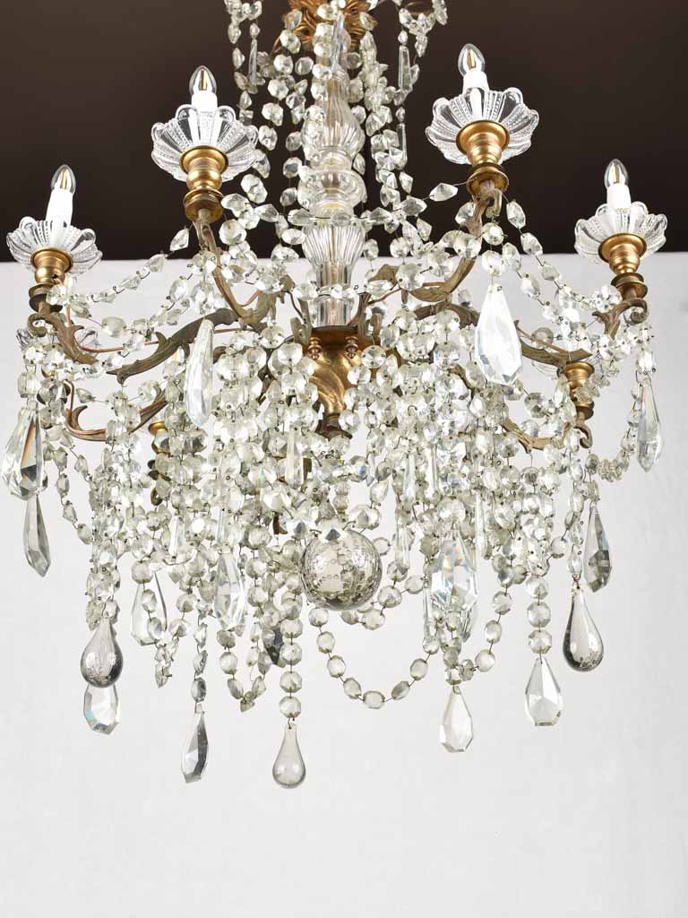 Antique French chandelier with 9 arms 25½" diameter