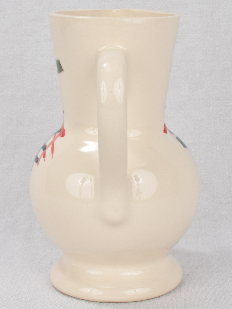 Pitcher, hand-painted face design, "Gertrude" 8¾"